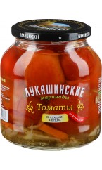 Томаты Лукашинские маринованные по-домашнему со сладким с перцем 670гр. Продаётся упаковками 6-банок. 
